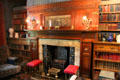 Library fireplace at Wightwick Manor. Wolverhampton, England.