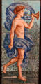 Trumpeter painted ceramic tile panel by William De Morgan. England.