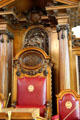 Speaker's chair in Council Chamber at Belfast City Hall. Belfast, Northern Ireland.