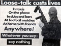 Loose-talk costs lives poster at Linen Hall Library. Belfast, Northern Ireland