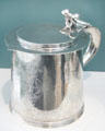 Silver engraved tankard by David King of Dublin at Ulster Museum. Belfast, Northern Ireland.