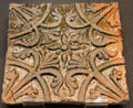 Earthenware relief floor tile from St Albans Abbey at British Museum. London, United Kingdom.