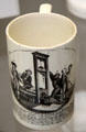 Creamware mug transfer-printed with Execution of French King Louis XVI prob. from Staffordshire at British Museum. London, United Kingdom.