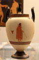 Wedgwood Caneware vase with red decoration copied from two ancient Greek vases by Etruria factory at British Museum. London, United Kingdom.