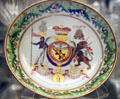 Porcelain saucer commemorating Nelson's victories by Coalport at British Museum. London, United Kingdom.