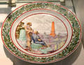 Russian porcelain plate with New World Rises design by V. Timorev for SPF at British Museum. London, United Kingdom.