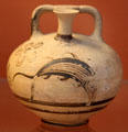 Minoan pottery stirrup-jar painted with fish from Crete at British Museum. London, United Kingdom.