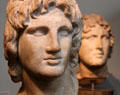 Alexander the Great marble portrait head said to be from Alexandria at British Museum. London, United Kingdom.