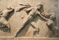 Detail of Amazon Frieze from Mausoleum at Halikarnassos Bodrum, Turkey at British Museum. London, United Kingdom.