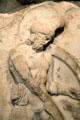 Relief of helmeted warrior on Nereid Monument at British Museum. London, United Kingdom.