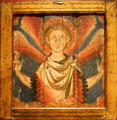 Painted ceiling panel of saint from King Henry III bedchamber in Westminster Palace at British Museum. London, United Kingdom.