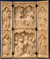 Ivory John Grandison triptych Crucifixion with saints including Thomas Becket from England at British Museum. London, United Kingdom.