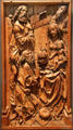 Carved limewood panel showing Adoration of Three Wise Men by Tilman Riemenschneider of Würzburg, Germany at British Museum. London, United Kingdom.