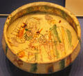 Cyprus earthenware bowl with incised designs at British Museum. London, United Kingdom.