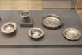 Roman pewter vessels found at Icklingham, Suffolk at British Museum. London, United Kingdom.