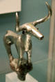 Silver bull of early Bronze Age prob. from Alaca Hüyük in central Turkey at British Museum. London, United Kingdom.