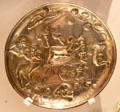 Silver plate showing Dionysus from Qunduz, Afghanistan at British Museum. London, United Kingdom.