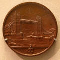 Medal for Opening of Tower Bridge over Thames River by Frank Bowcher at British Museum. London, United Kingdom.