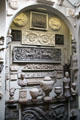 Collection of antique stone reliefs at Sir John Soane's Museum. London, United Kingdom.