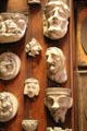 Antique collection of grotesque faces at Sir John Soane's Museum. London, United Kingdom.