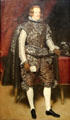 Philip IV of Spain in suit of brown & silver portrait by Diego Velázquez at National Gallery. London, United Kingdom.