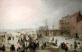 Winter scene on ice near a town painting by Hendrick Avercamp at National Gallery. London, United Kingdom.