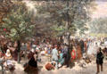 Afternoon in Tuileries Gardens, Paris painting by Adolph Menzel of Germany at National Gallery. London, United Kingdom.
