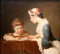 Young Schoolmistress painting by Jean Baptiste Siméon Chardin at National Gallery. London, United Kingdom.