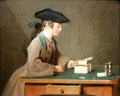 House of Cards painting by Jean Baptiste Siméon Chardin at National Gallery. London, United Kingdom.