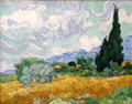 Wheatfield with Cypresses painting by Vincent van Gogh at National Gallery. London, United Kingdom.