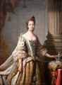 Queen Charlotte portrait by studio of Allan Ramsay at National Portrait Gallery. London, United Kingdom.