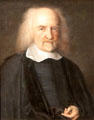 Philosopher Thomas Hobbes portrait by John Michael Wright at National Portrait Gallery. London, United Kingdom.