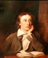Poet John Keats portrait by William Hilton after Joseph Severn at National Portrait Gallery. London, United Kingdom.