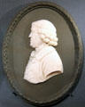 Ceramic inventor Josiah Wedgwood jasperware portrait at National Portrait Gallery. London, United Kingdom.