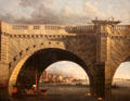 Arches of Westminster Bridge under Construction painting by Samuel Scott at Tate Britain. London, United Kingdom