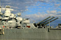 Rear 16" guns & superstructure of Battleship Alabama. Mobile, AL.