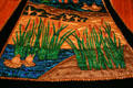 Cattail detailed design on robe at Mobile Carnival Museum. Mobile, AL.