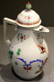 Rock & bird pattern porcelain chocolate pot by Meissen at Mobile Museum of Art. Mobile, AL.