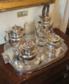 Silver coffee & tea service at Conde-Charlotte Museum. Mobile, AL.
