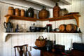 Crocks & barrels in Hinderliter Grog Shop at Historic Arkansas Museum. Little Rock, AR.