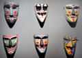 Painted wood carnival masks from Veracruz, Mexico at Tucson Museum of Art. Tucson, AZ