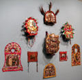 Corpus Christi festival dancer headdresses & vests from Ecuador & Peru at Tucson Museum of Art. Tucson, AZ.