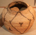 Tohono O'odham coiled willow jar basket at Arizona Historical Society Museum Downtown. Tucson, AZ.