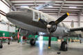 Nose of Douglas Skytrain C-47 transport was military version of DC-3 at Pima Air & Space Museum. Tucson, AZ.