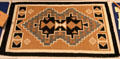 Navajo handspun wool rug in two grey hills style at Arizona State Museum. Tucson, AZ