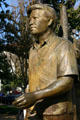 Statue of César Chavez who led movement to unionize farm workers stands opposite Sacramento City Hall. Sacramento, CA.