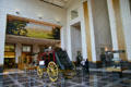 Lobby of Wells Fargo Center with displays of Wells Fargo & Company history including Concord coach. Sacramento, CA.