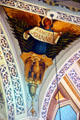 Eagle symbol of evangelist John on squinch of Sacramento Cathedral. Sacramento, CA.