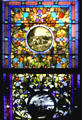 Stained glass window in main house of Beringer wines in Napa Valley. St Helena, CA.