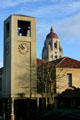 Clock Tower & Hoover Tower at Stanford University. Palo Alto, CA.